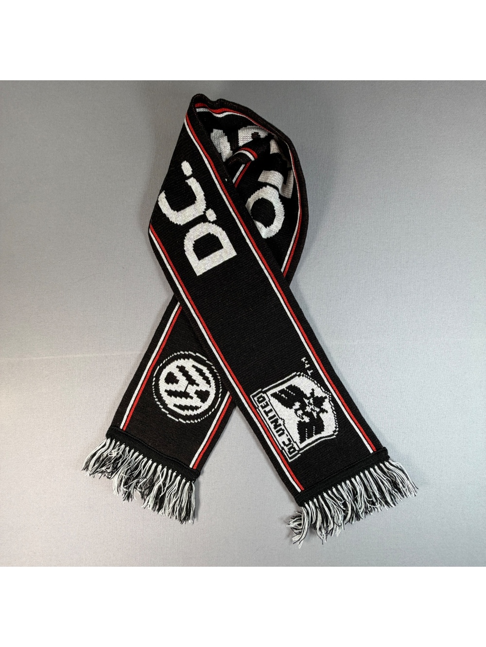 D.C. United Volkswagen Wolfsburg Scarf Black Red VW Germany Soccer Football Knit